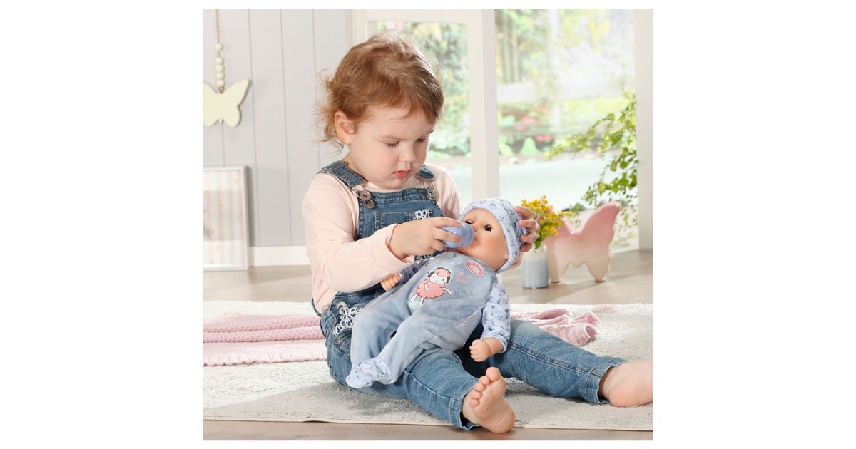 ZAPF Creation Baby Annabell® Little Alexander 36cm, Puppe(mit Schlafaugen, Strampler, Mütze und Trinkflasche)