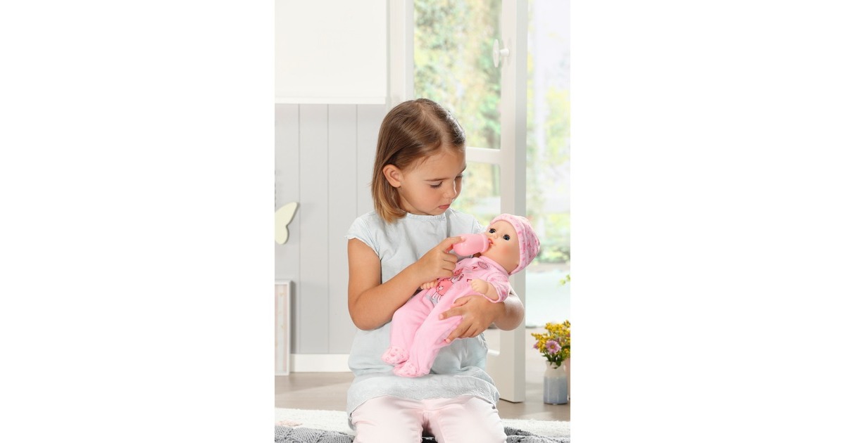 ZAPF Creation Baby Annabell® Little Annabell 36cm, Puppe(rosa, mit Schlafaugen, Strampler, Mütze und Trinkflasche)