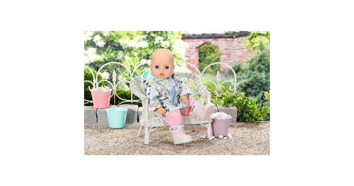 ZAPF Creation Baby Annabell® Regen Set 43cm, Puppenzubehör(Latzhose, Regenmantel und Stiefeln)