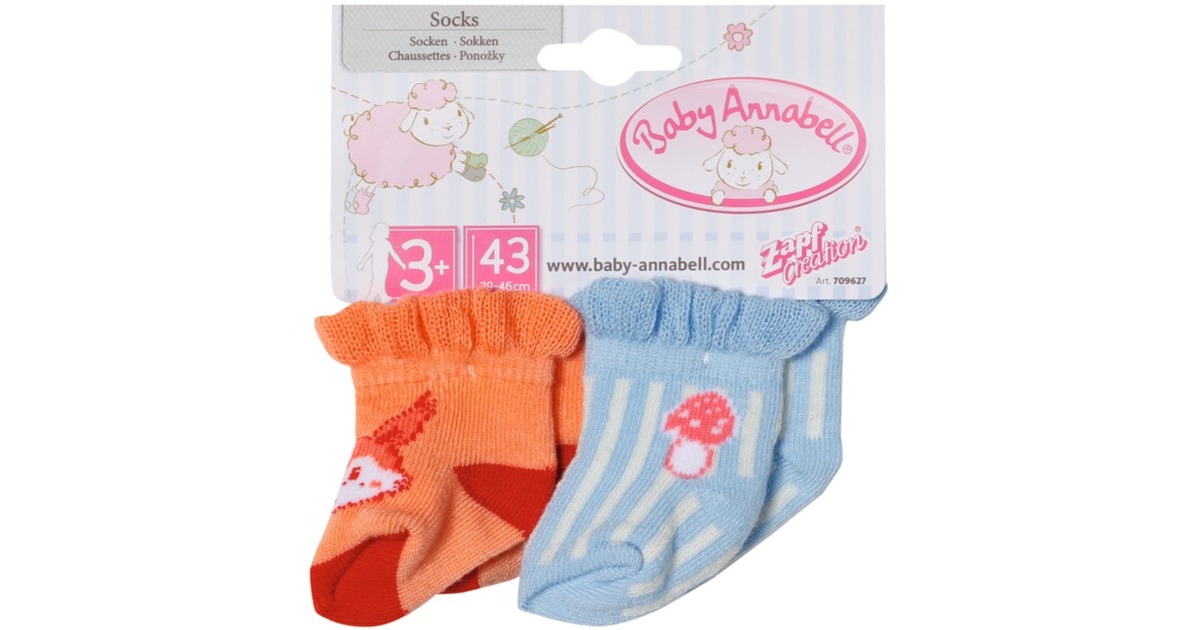 ZAPF Creation Baby Annabell® Socken 2er-Pack, Puppenzubehör(sortierter Artikel, 43 cm, zwei Paar)