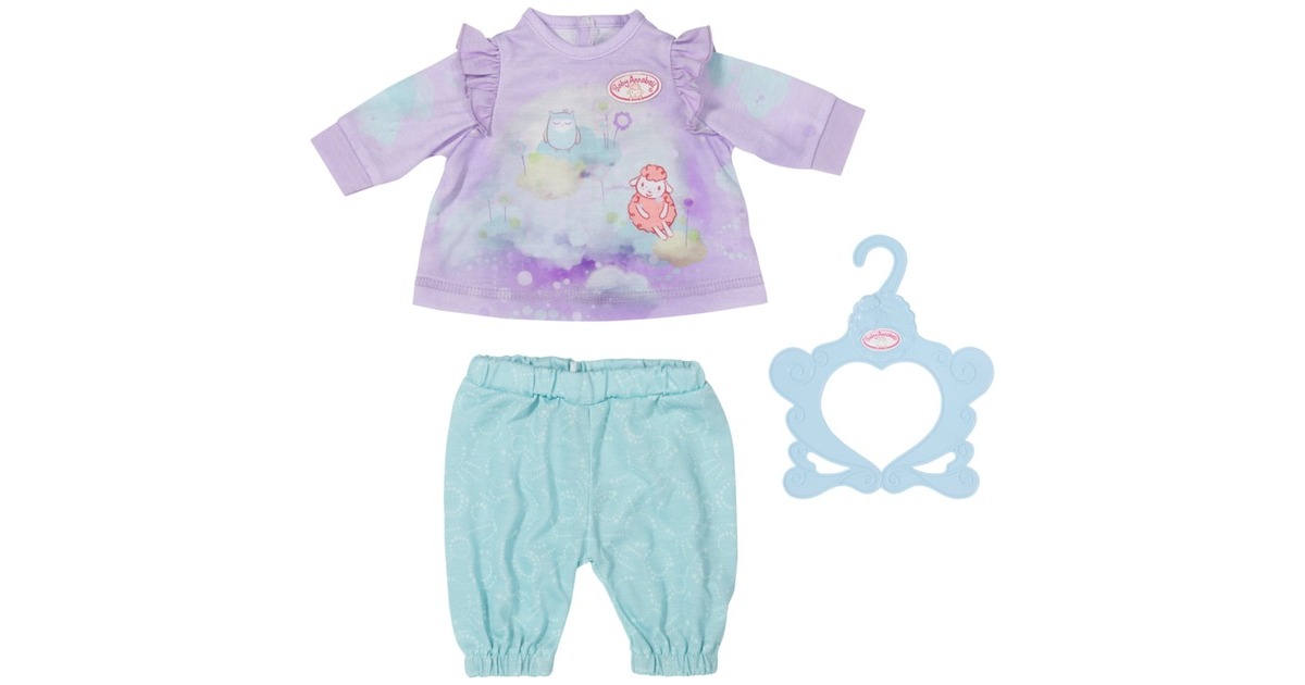 ZAPF Creation Baby Annabell® Sweet Dreams Schlafanzug 43cm, Puppenzubehör(Shirt und Hose. Inklusive Kleiderbügel)