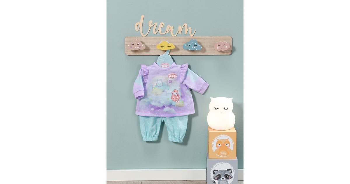 ZAPF Creation Baby Annabell® Sweet Dreams Schlafanzug 43cm, Puppenzubehör(Shirt und Hose. Inklusive Kleiderbügel)