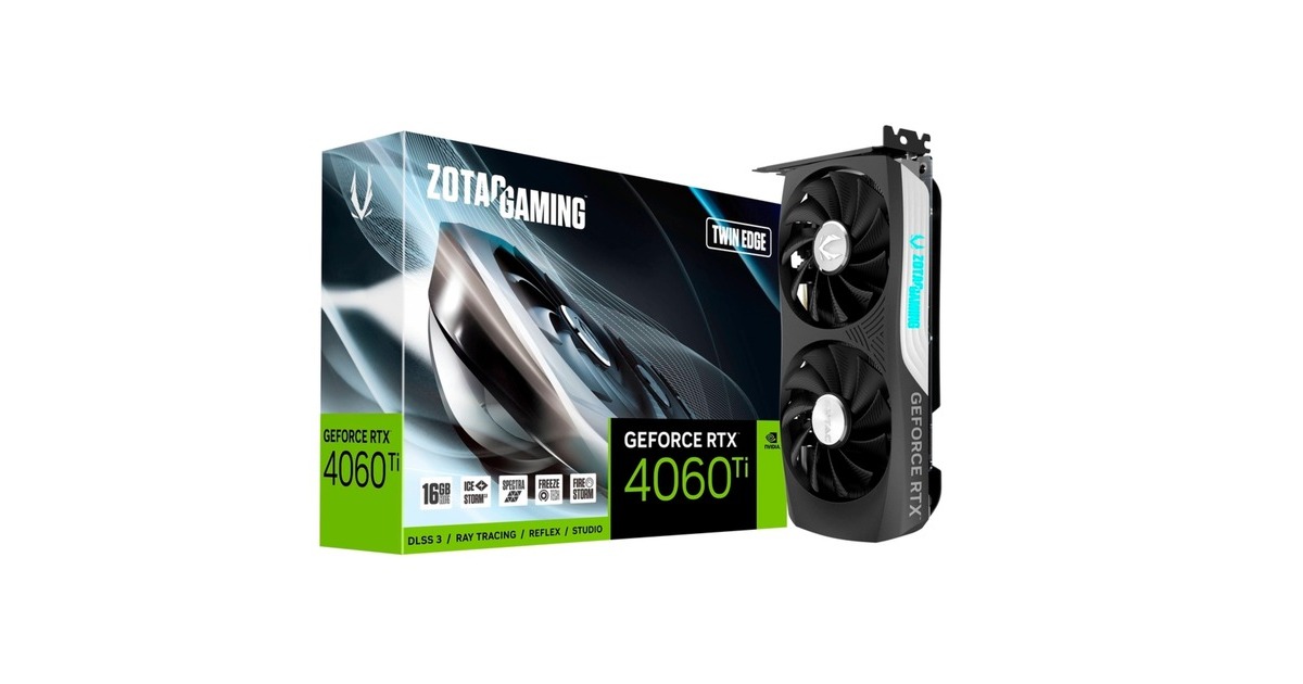 ZOTAC GeForce RTX 4060 Ti 16GB Twin Edge OC, Grafikkarte(DLSS 3, 3x DisplayPort, 1x HDMI 2.1) ZOTAC GeForce RTX 4060 Ti 16GB Twin Edge OC, Grafikkarte(DLSS 3, 3x DisplayPort, 1x HDMI 2.1)