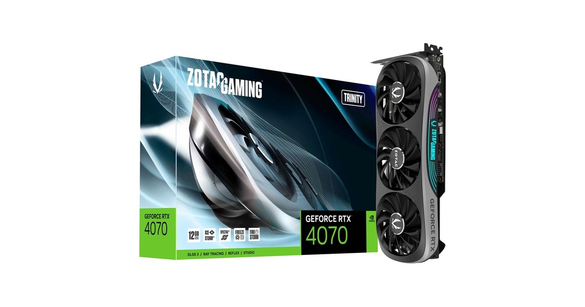 ZOTAC GeForce RTX 4070 Trinity, Grafikkarte(DLSS 3, 3x DisplayPort, 1x HDMI 2.1)