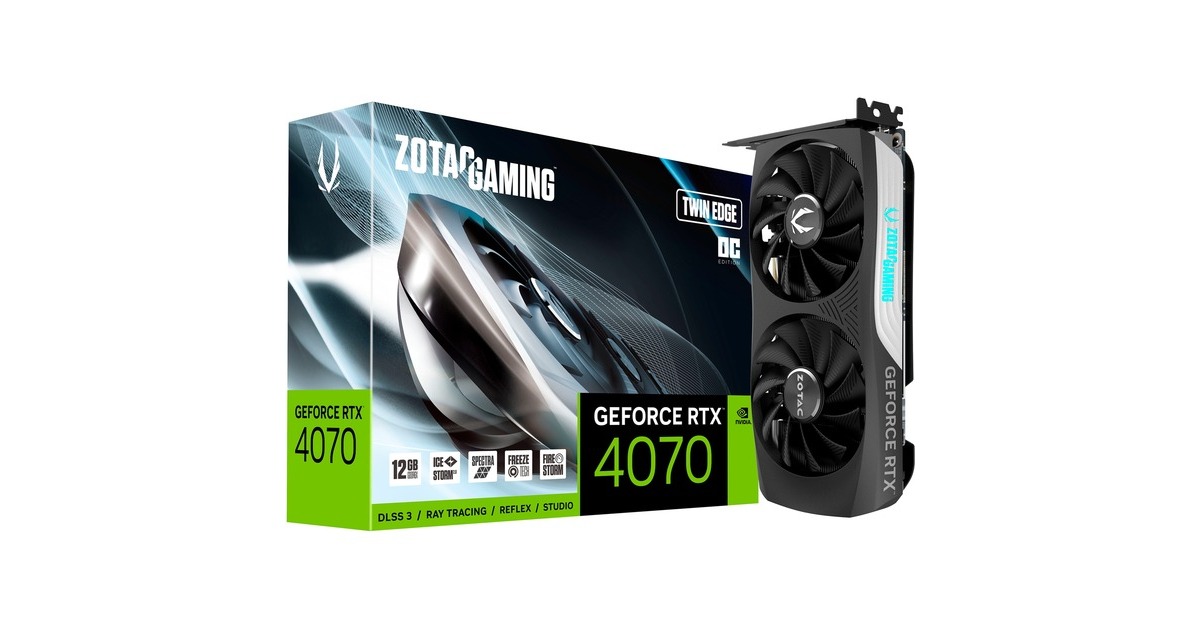 ZOTAC GeForce RTX 4070 Twin Edge OC, Grafikkarte(DLSS 3, 3x DisplayPort, 1x HDMI 2.1)