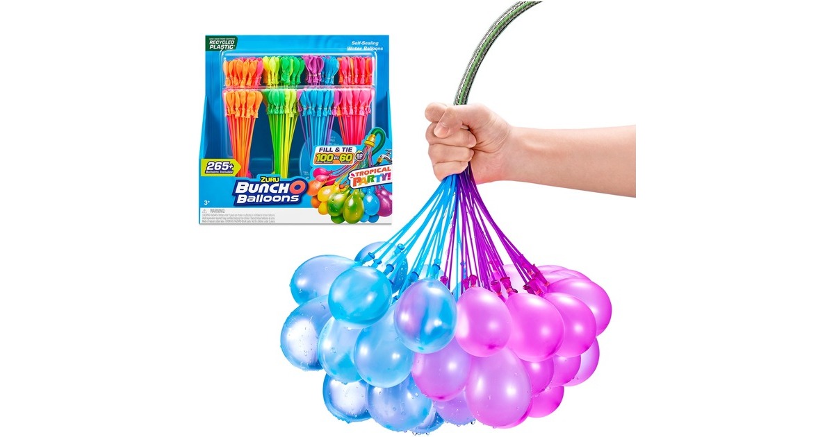 ZURU Bunch O Balloons Tropical Party Wasserballons-Set 280 Stück, Wasserspielzeug