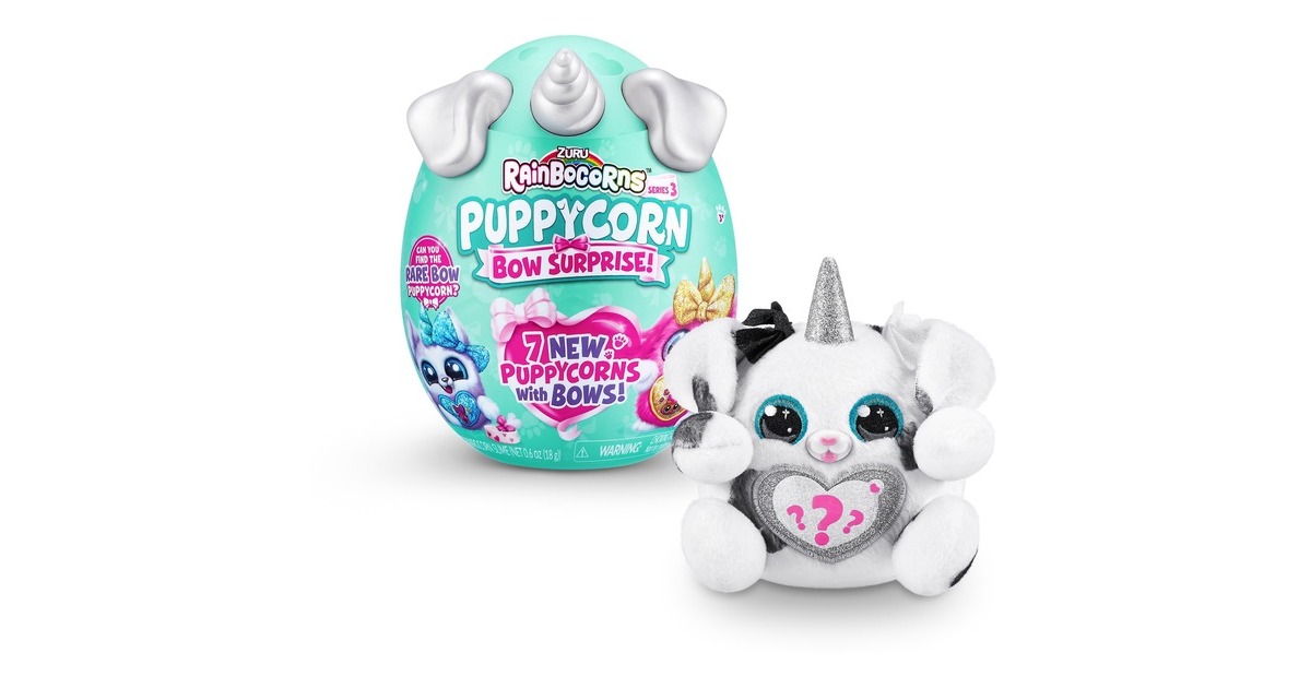 ZURU Rainbocorns - Puppycorn Bow Surprise Serie 3, Spielfigur(sortierter Artikel, eine Figur)
