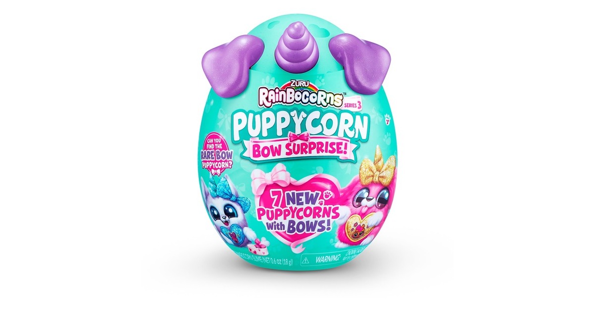 ZURU Rainbocorns - Puppycorn Bow Surprise Serie 3, Spielfigur(sortierter Artikel, eine Figur)