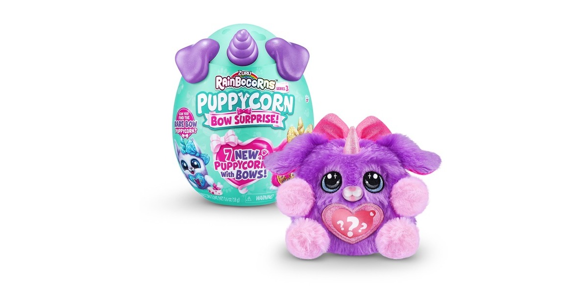 ZURU Rainbocorns - Puppycorn Bow Surprise Serie 3, Spielfigur(sortierter Artikel, eine Figur)
