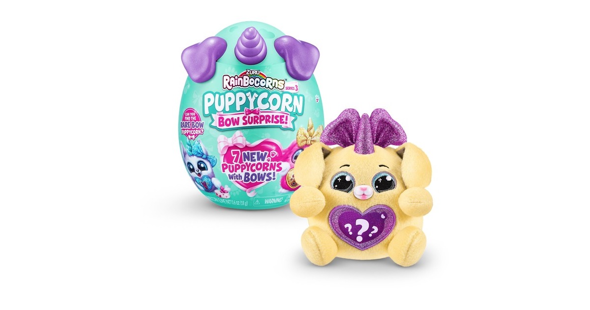 ZURU Rainbocorns - Puppycorn Bow Surprise Serie 3, Spielfigur(sortierter Artikel, eine Figur)