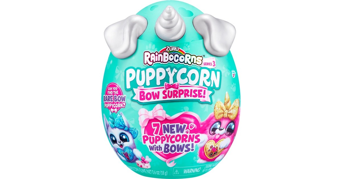 ZURU Rainbocorns - Puppycorn Bow Surprise Serie 3, Spielfigur(sortierter Artikel, eine Figur)