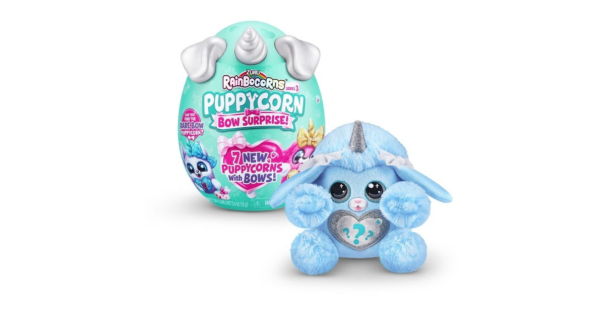 ZURU Rainbocorns - Puppycorn Bow Surprise Serie 3, Spielfigur(sortierter Artikel, eine Figur)