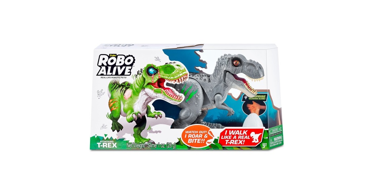 ZURU Robo Alive - Dinosaurier T-Rex Serie 2, Spielfigur(grau)