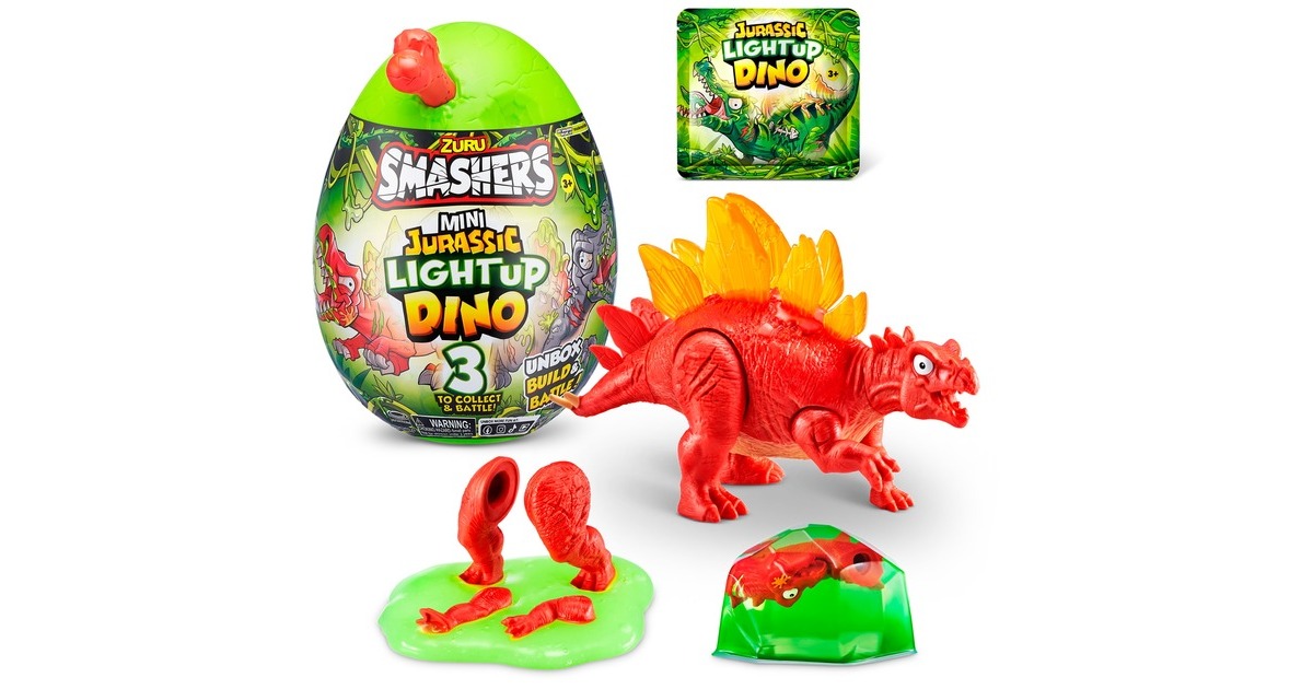 ZURU Smashers - Jurassic Light Up Dino Ei Mini Serie 1, Spielfigur(sortierter Artikel)