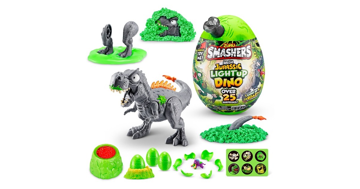 ZURU Smashers - Jurassic Light Up Dino Ei Serie 1, Spielfigur(sortierter Artikel)