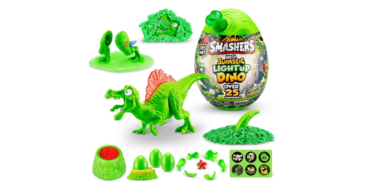 ZURU Smashers - Jurassic Light Up Dino Ei Serie 1, Spielfigur(sortierter Artikel)