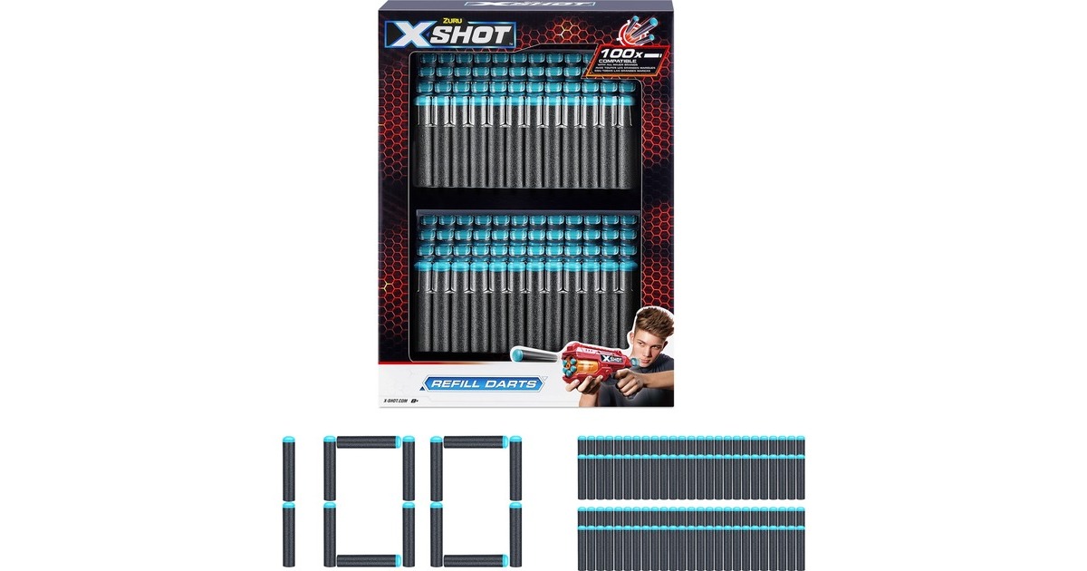 ZURU X-Shot 100er-Pack Refill Darts, Dartblaster