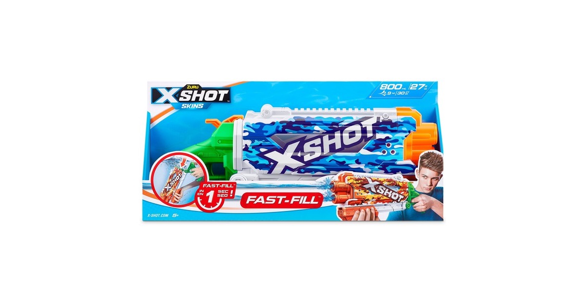 ZURU X-Shot Water Fast-Fill Skins - Pump Action Water Camo, Wasserpistole