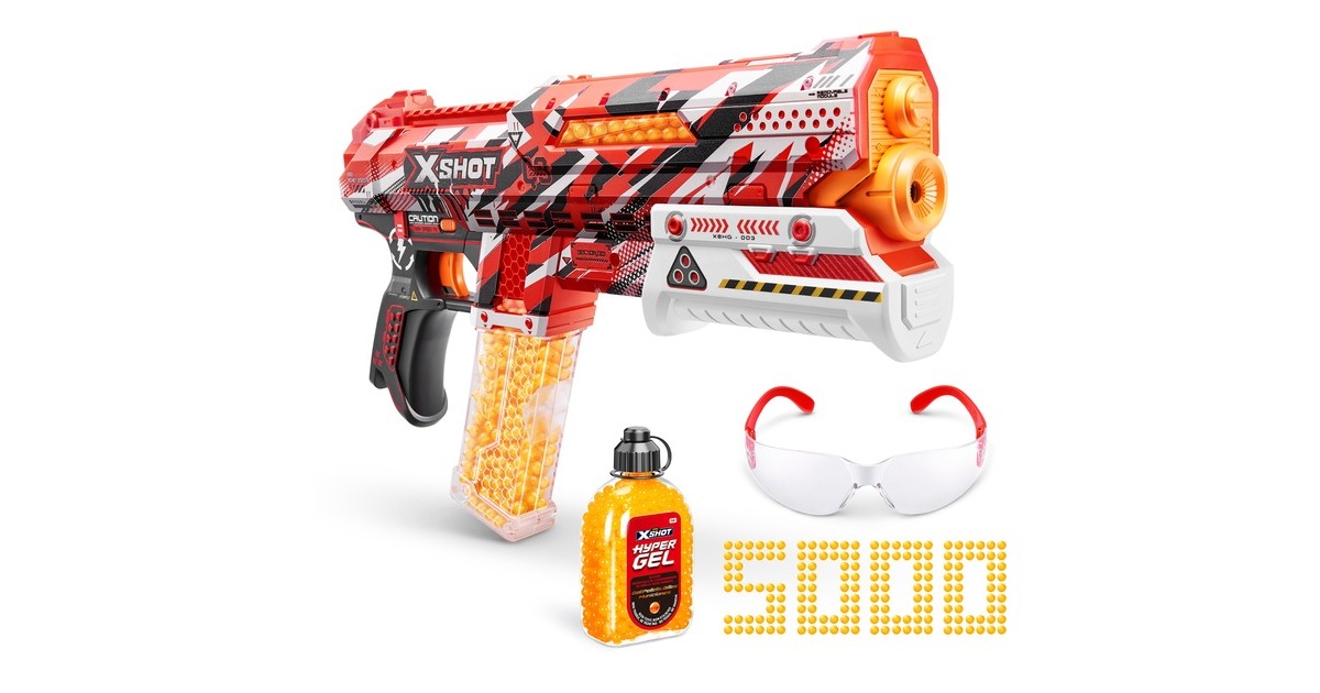 ZURU X-Shot - Hyper-Gel Blaster Clutch, Gel-Blaster(inkl. 5000 Gel-Kugeln)