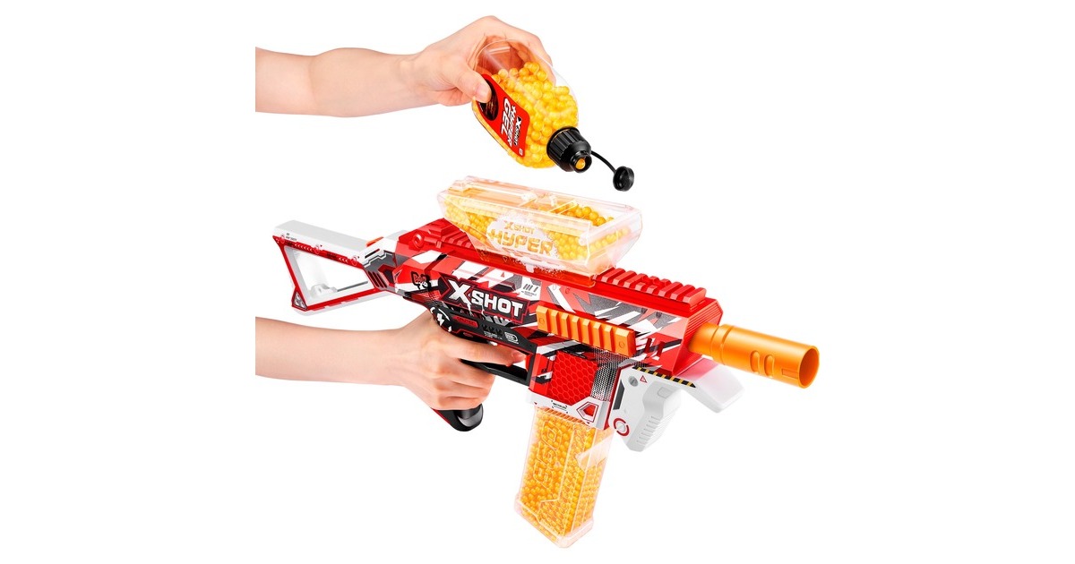 ZURU X-Shot - Hyper-Gel Blaster Trace Fire, Gel-Blaster(inkl. 10000 Gel-Kugeln)