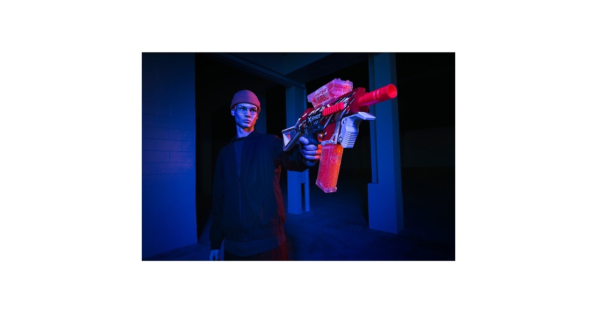 ZURU X-Shot - Hyper-Gel Blaster Trace Fire, Gel-Blaster(inkl. 10000 Gel-Kugeln)