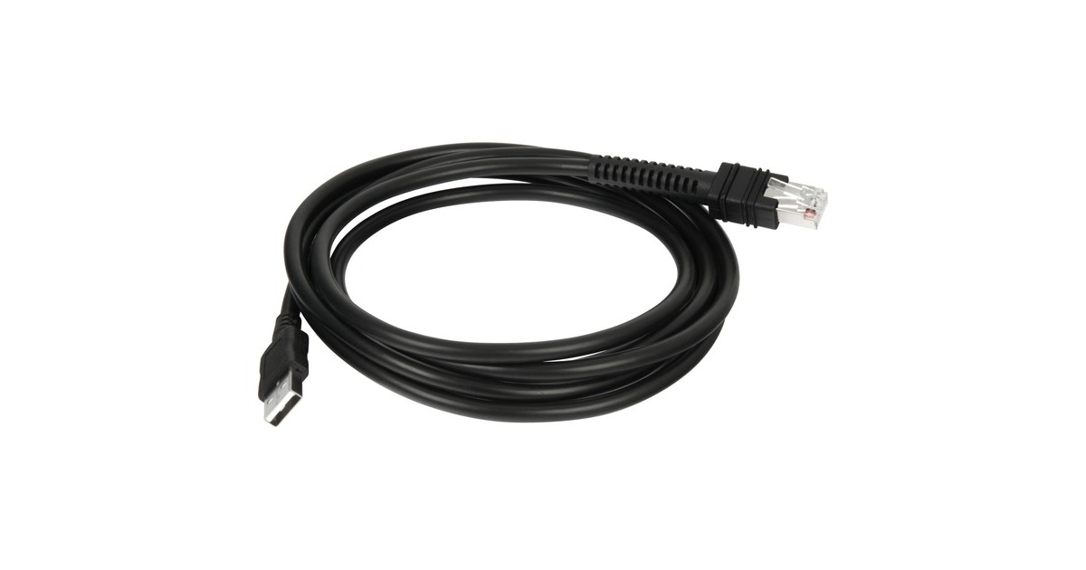 Zebra USB Verbindungskabel CBA-U46-S07ZAR(grau, 2 Meter, gerade, für Barcodescanner)