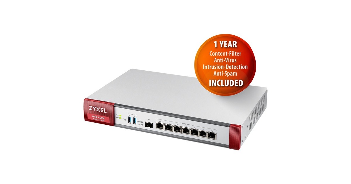 Zyxel USG FLEX 500 UTM Bundle, 1 Jahr, Firewall(inkl. 1 Jahr UTM Service Lizenz) Zyxel USG FLEX 500 UTM Bundle, 1 Jahr, Firewall(inkl. 1 Jahr UTM Service Lizenz)