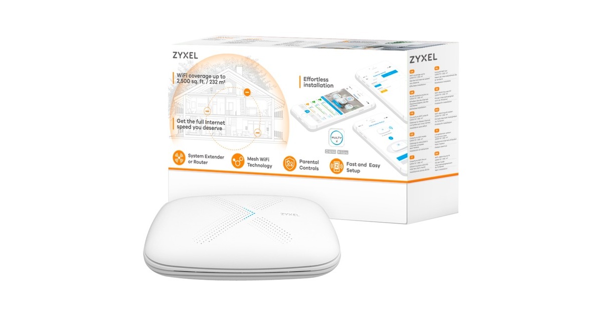 Zyxel WSQ50 Multy X AC3000 Tri-Band WLAN-System Erweiterung, Mesh Router(weiß, 1 Stück)