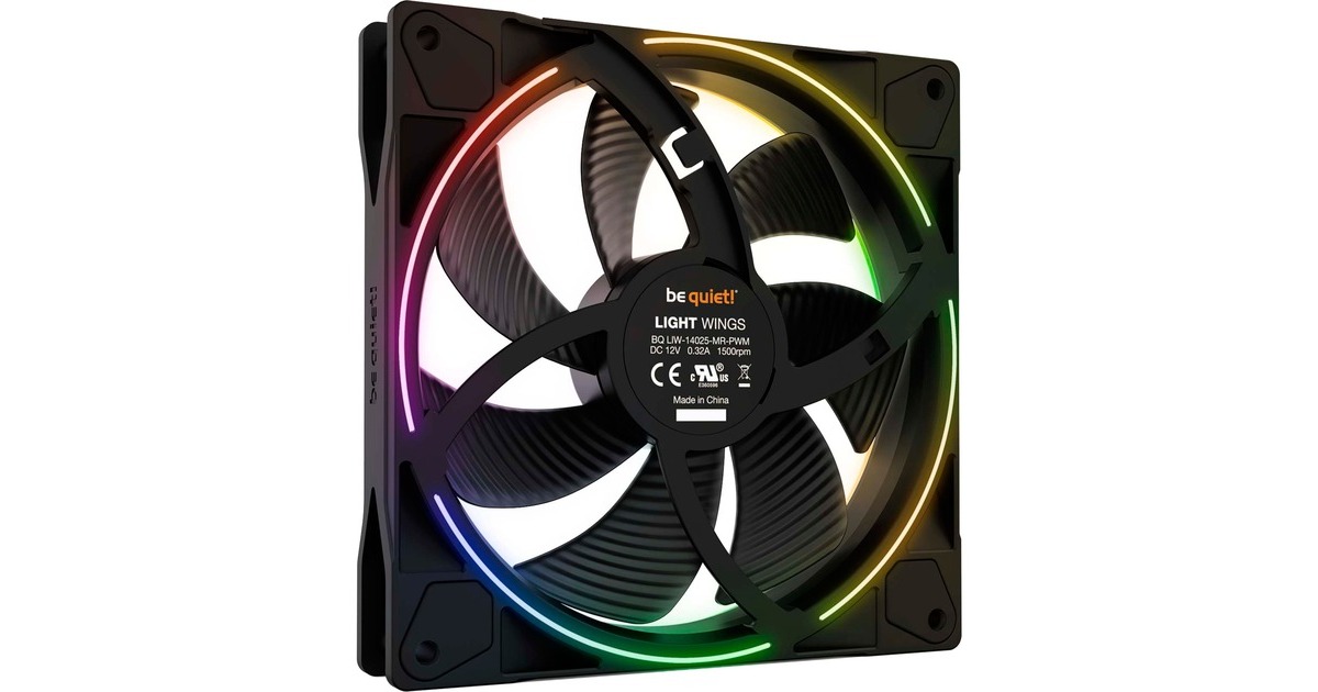 be quiet! Light Wings PWM 140 mm, Gehäuselüfter(schwarz)