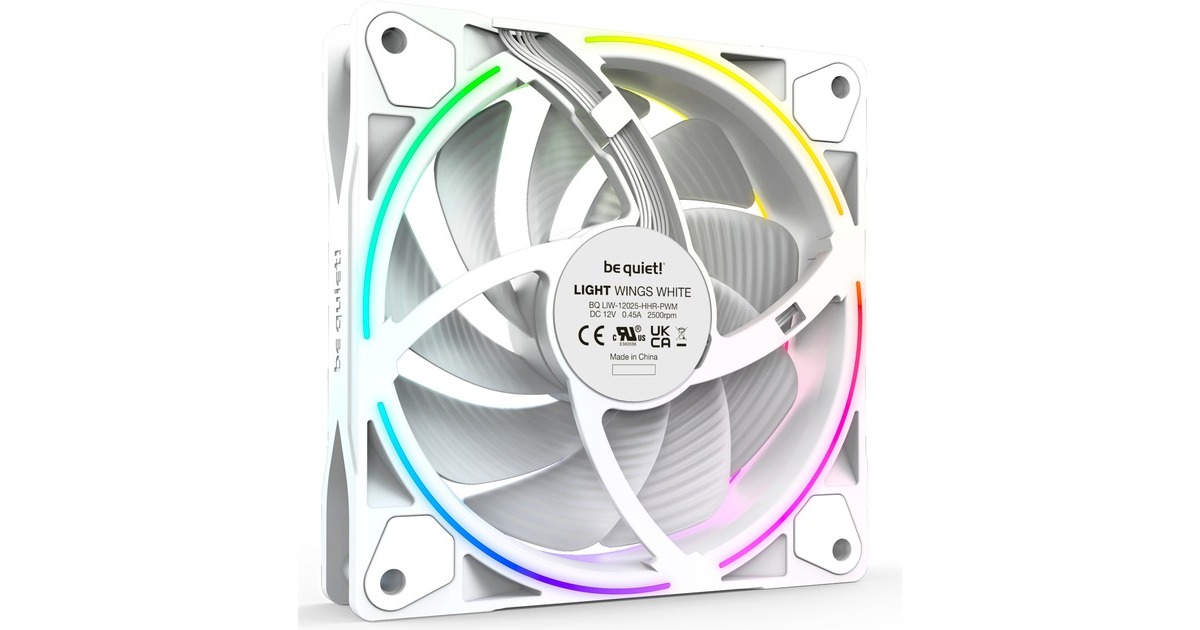be quiet! Light Wings White 120mm PWM high-speed Triple Pack, Gehäuselüfter(weiß, 3er Pack, inkl. ARGB-Hub)