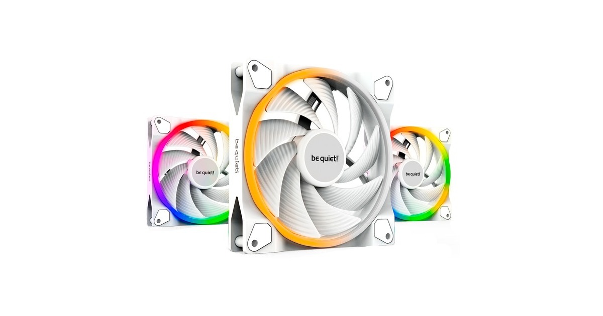 be quiet! Light Wings White 140mm PWM Triple Pack, Gehäuselüfter(weiß, 3er Pack, inkl. ARGB-Hub)