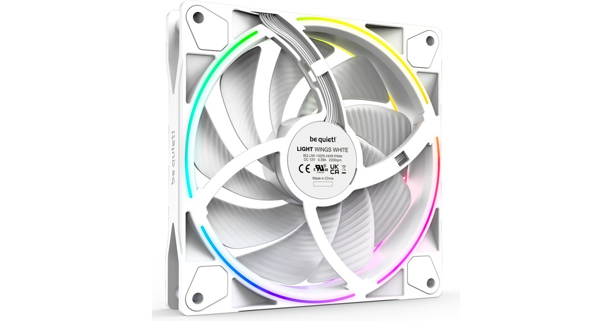 be quiet! Light Wings White 140mm PWM high-speed Triple Pack, Gehäuselüfter(weiß, 3er Pack, inkl. ARGB-Hub)