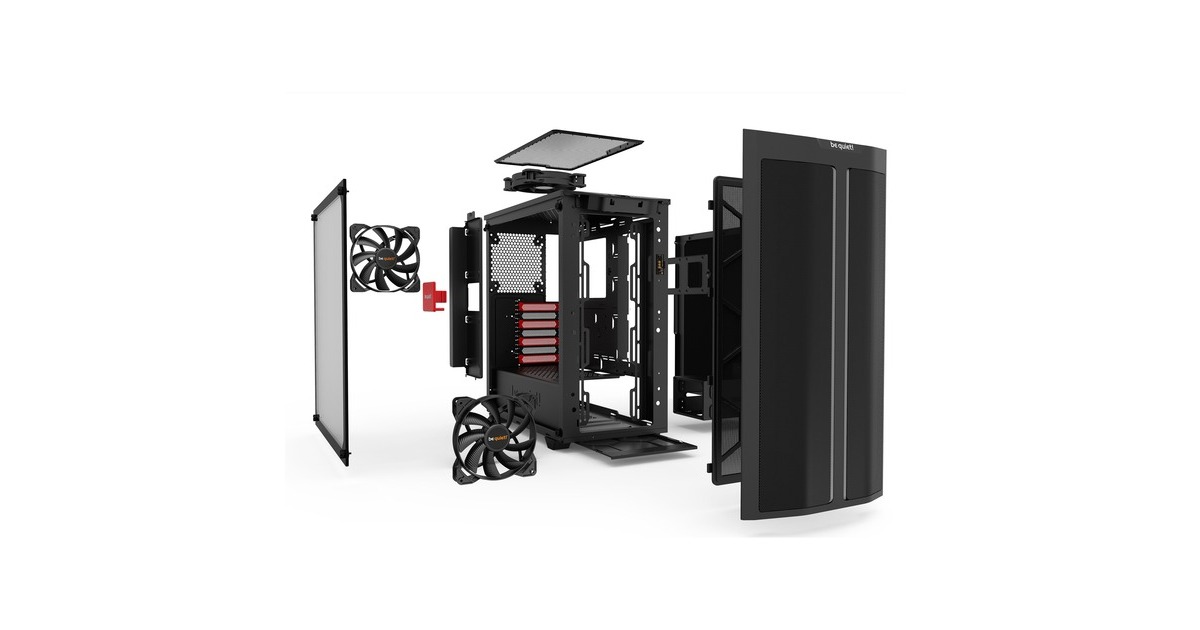 be quiet! PURE BASE 500DX Window, Tower-Gehäuse(schwarz/rot, Window-Kit)