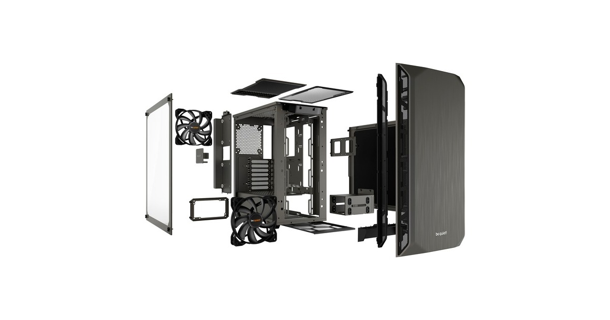 be quiet! PURE BASE 500 Window, Tower-Gehäuse(grau, Window-Kit)