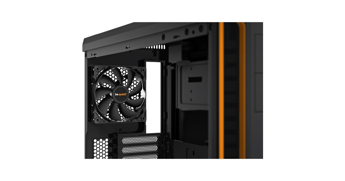 be quiet! PURE BASE 600 Window, Tower-Gehäuse(schwarz/orange, Window-Kit)