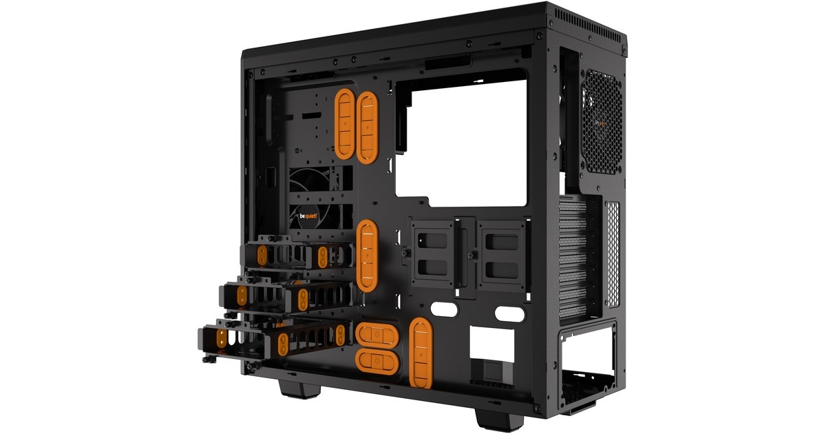 be quiet! PURE BASE 600 Window, Tower-Gehäuse(schwarz/orange, Window-Kit)