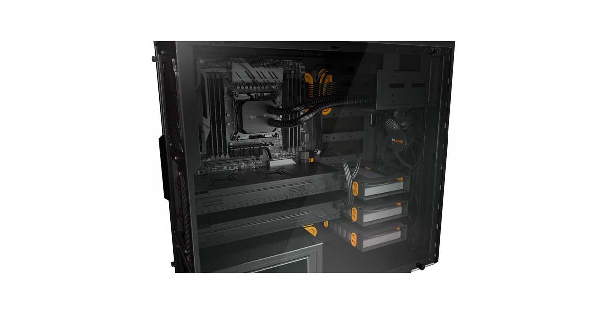 be quiet! PURE BASE 600 Window, Tower-Gehäuse(schwarz/orange, Window-Kit)