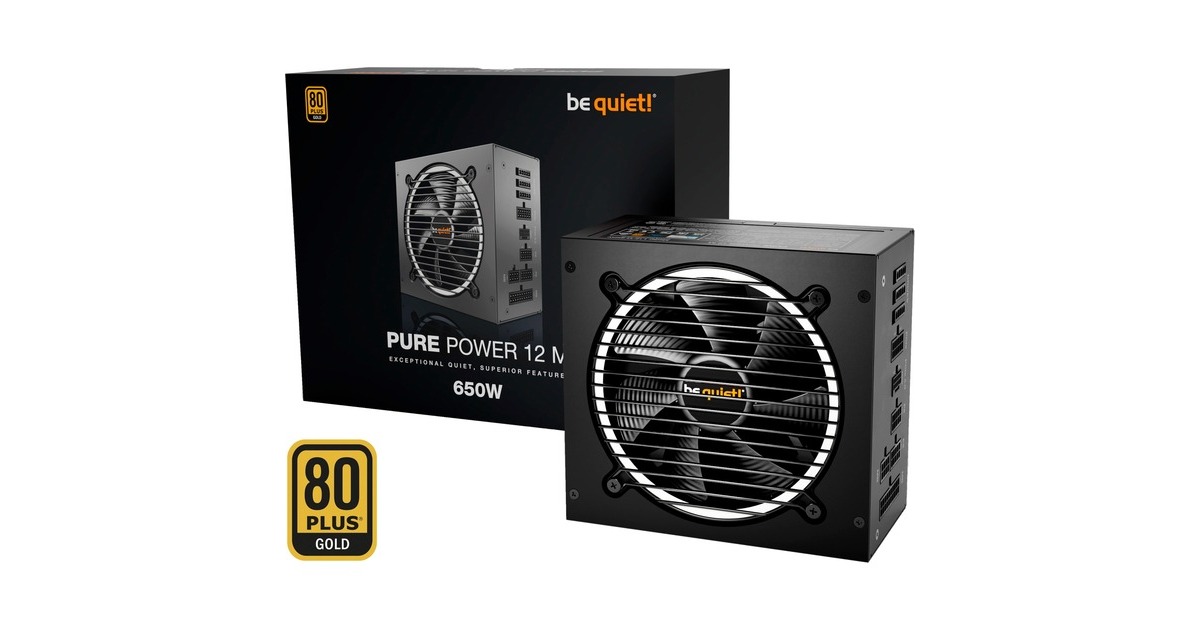 be quiet! Pure Power 12M 650W, PC-Netzteil(schwarz, 1x 12VHPWER, 3x PCIe, Kabel-Management, 650 Watt)