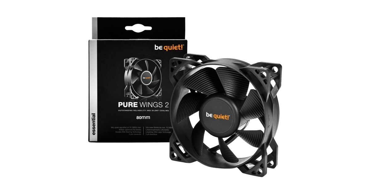 be quiet! Pure Wings 2 80x80x25, Gehäuselüfter(schwarz)