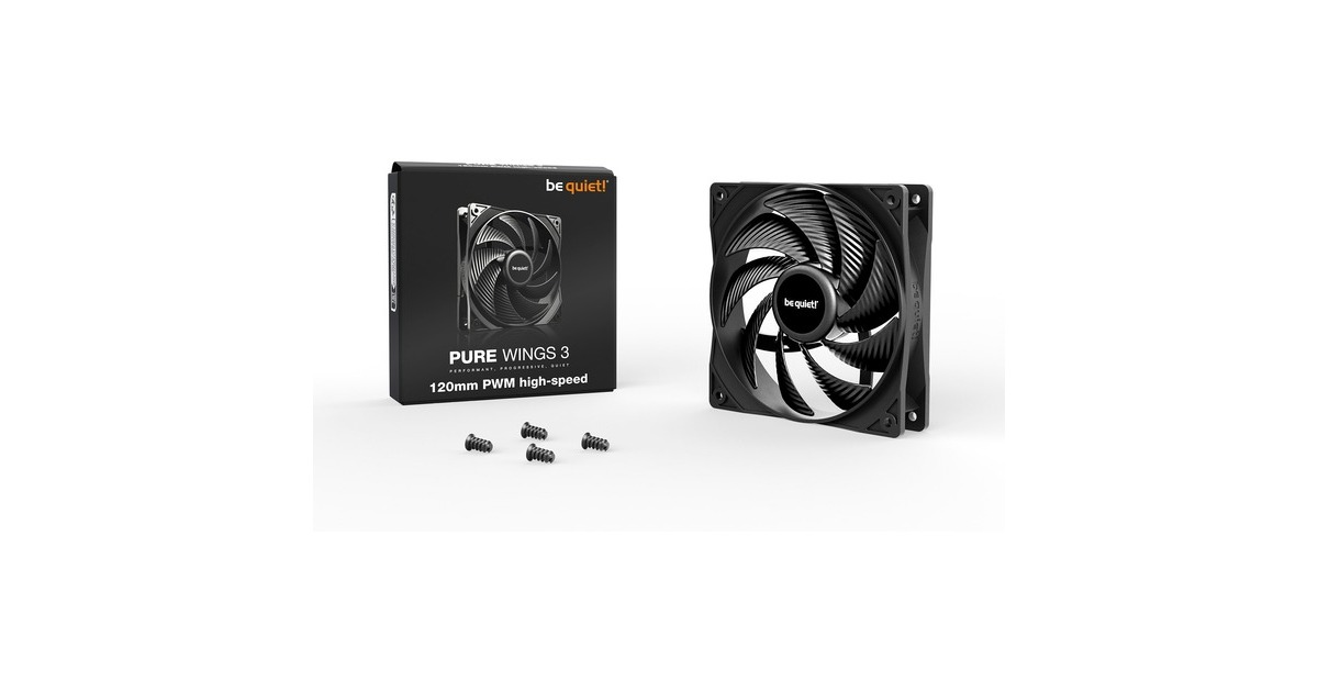 be quiet! Pure Wings 3 120mm PWM high-speed, Gehäuselüfter(schwarz)