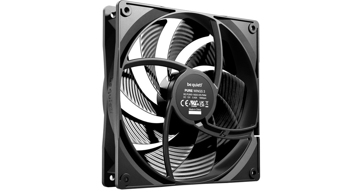 be quiet! Pure Wings 3 140mm PWM high-speed , Gehäuselüfter(schwarz)