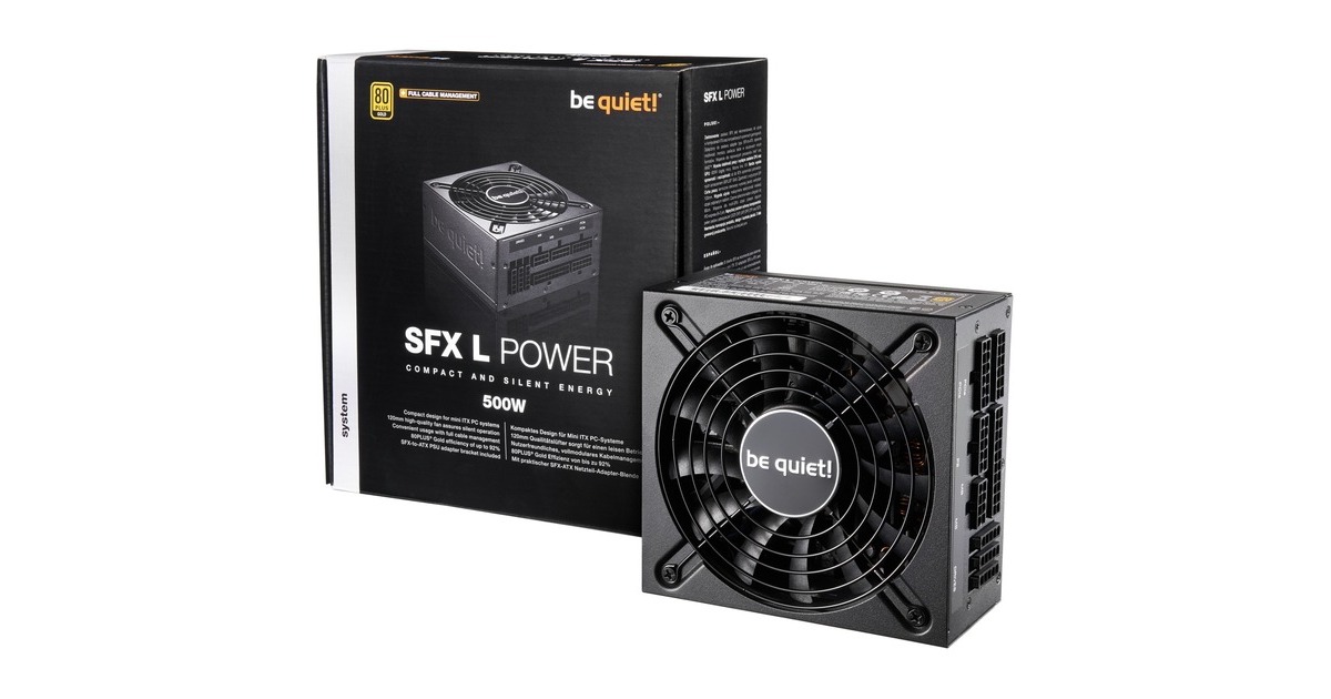 be quiet! SFX-L Power 500W, PC-Netzteil(schwarz, 4x PCIe, Kabel-Management, 500 Watt)