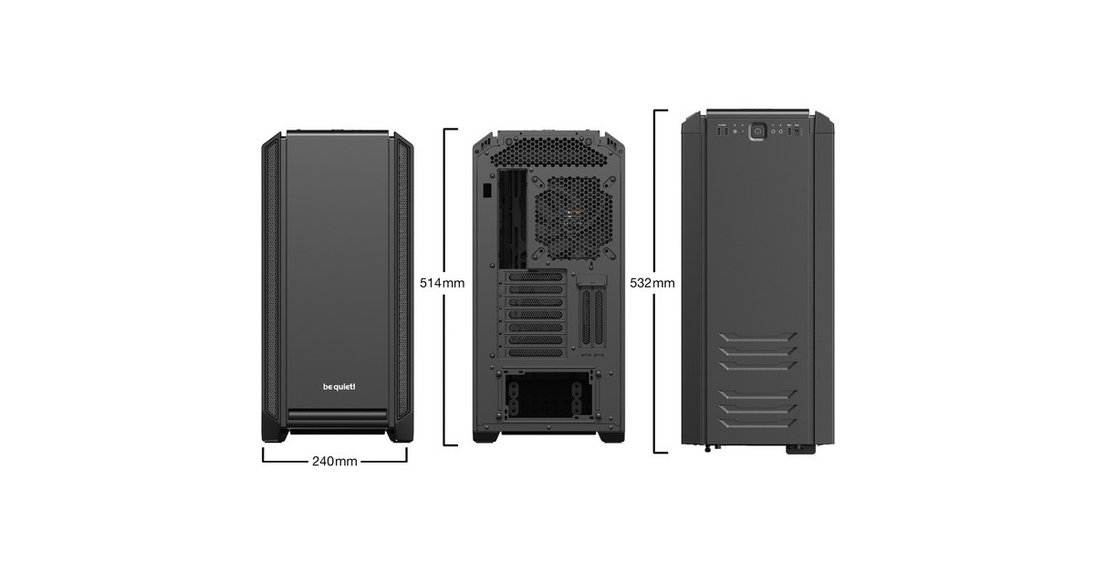 be quiet! SILENT BASE 601 Window Black, Tower-Gehäuse(schwarz, Tempered Glass)