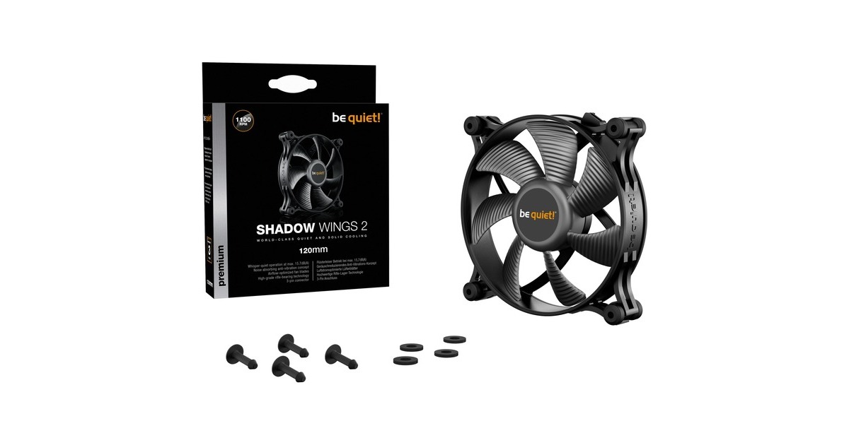 be quiet! Shadow Wings 2 120 mm, Gehäuselüfter(schwarz)