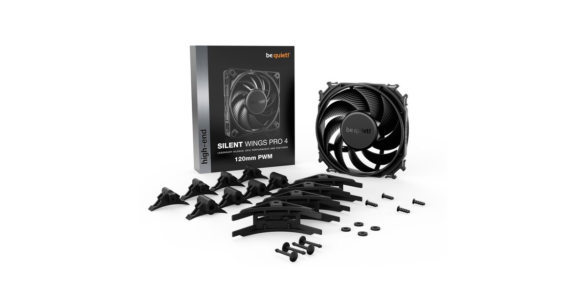 be quiet! Silent Wings Pro 4 PWM 120x120x25, Gehäuselüfter(schwarz)