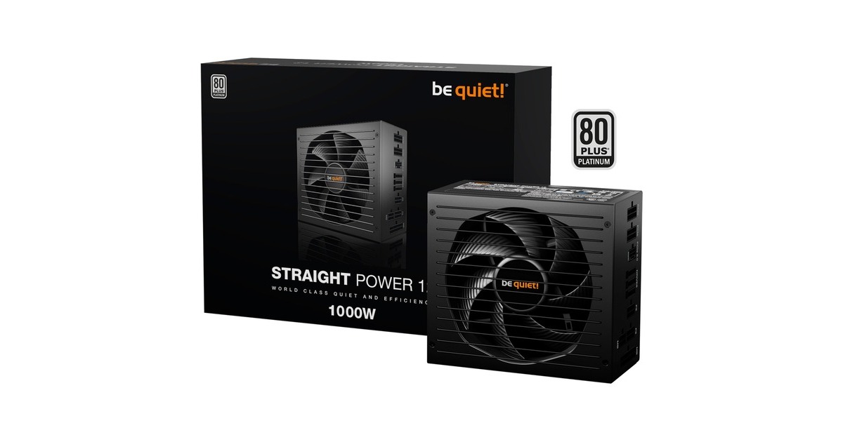 be quiet! Straight Power 12 Platinum 1000W ATX3.0, PC-Netzteil(schwarz, 1x 12VHPWR, 4x PCIe, Kabel-Management, 1000 Watt)