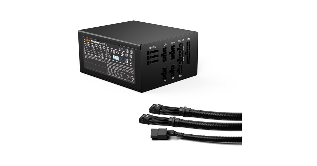 be quiet! Straight Power 12 Platinum 1200W ATX3.0, PC-Netzteil(schwarz, 2x 12VHPWR, 4x PCIe, Kabel-Management, 1200 Watt)