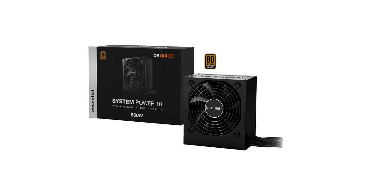 be quiet! System Power 10 650W, PC-Netzteil(schwarz, 4x PCIe, 650 Watt) be quiet! System Power 10 650W, PC-Netzteil(schwarz, 4x PCIe, 650 Watt)
