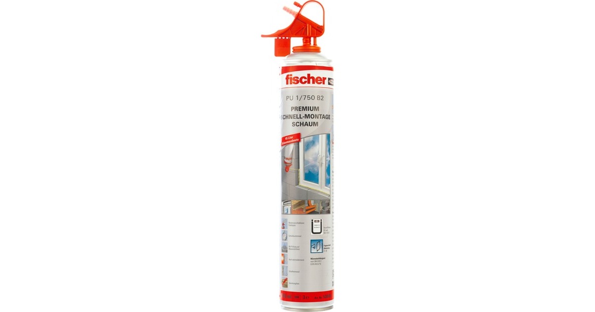 fischer 1K - Schnell-Montageschaum PU 1 / 750 B2, Dichtmasse(beige, 750ml)