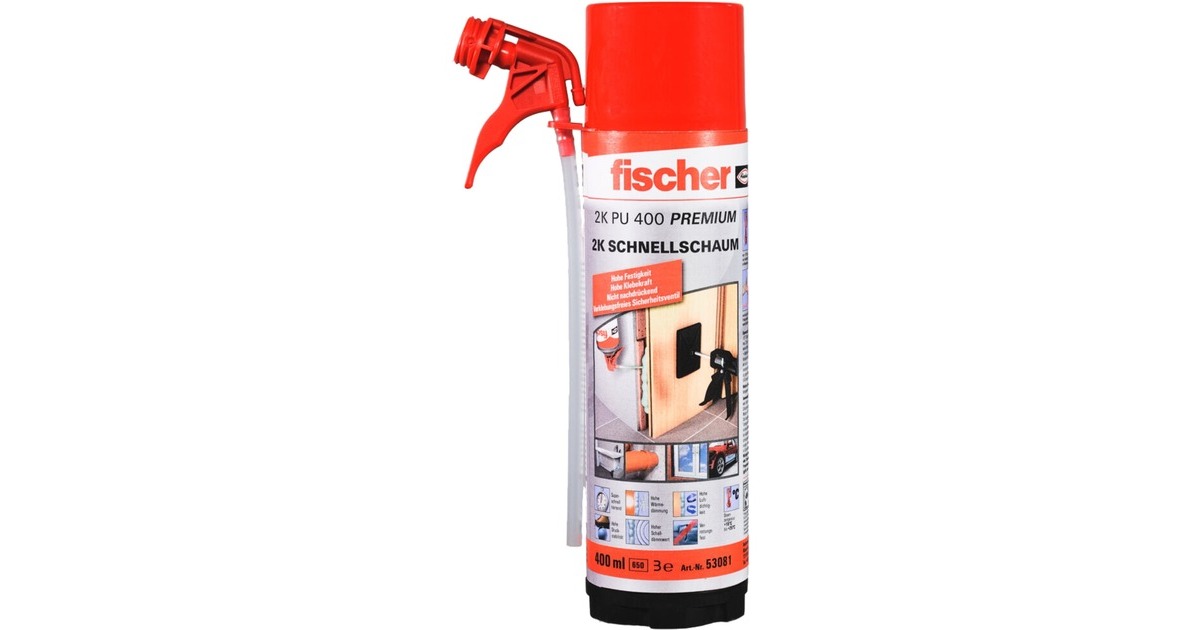 fischer 2K - Schnellschaum PU 400, Dichtmasse(hellblau, 400ml)